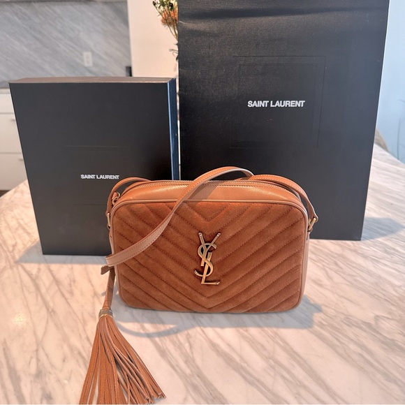 Saint laurent Camera bag in caramel suede - Picture 6 of 15